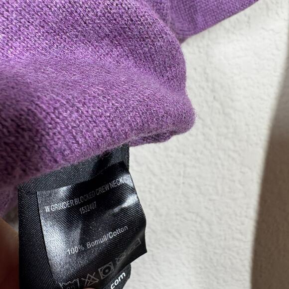 Sail Racing Womens Small Sweater Purple Gray Colorblock Cotton Button Shoulder - Picture 7 of 9